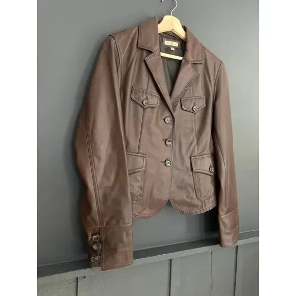 Vintage Wilsons Leather Brown Leather Jacket Academia Size Large - Picture 8 of 8